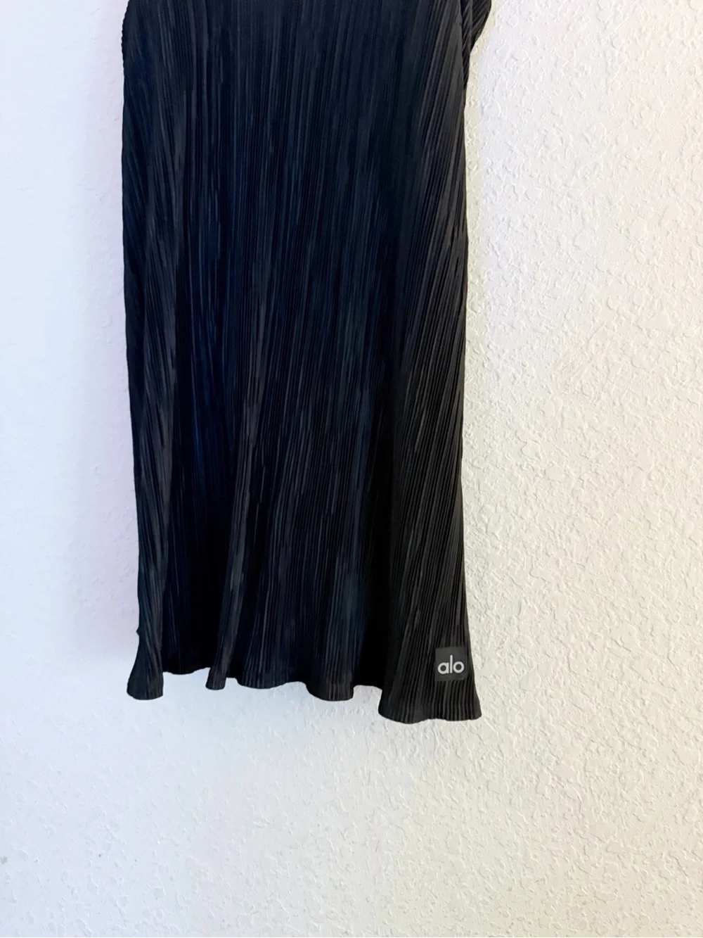Alo Yoga Game On Micro Plissé Tennis Dress Black Size Large Pleated Active Mini